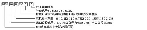 MP magnetic circulating pump type meaning 1